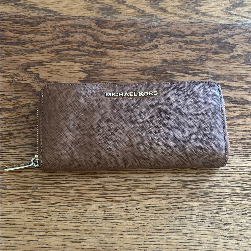 Michael Kors Tan Zip-Around Wallet